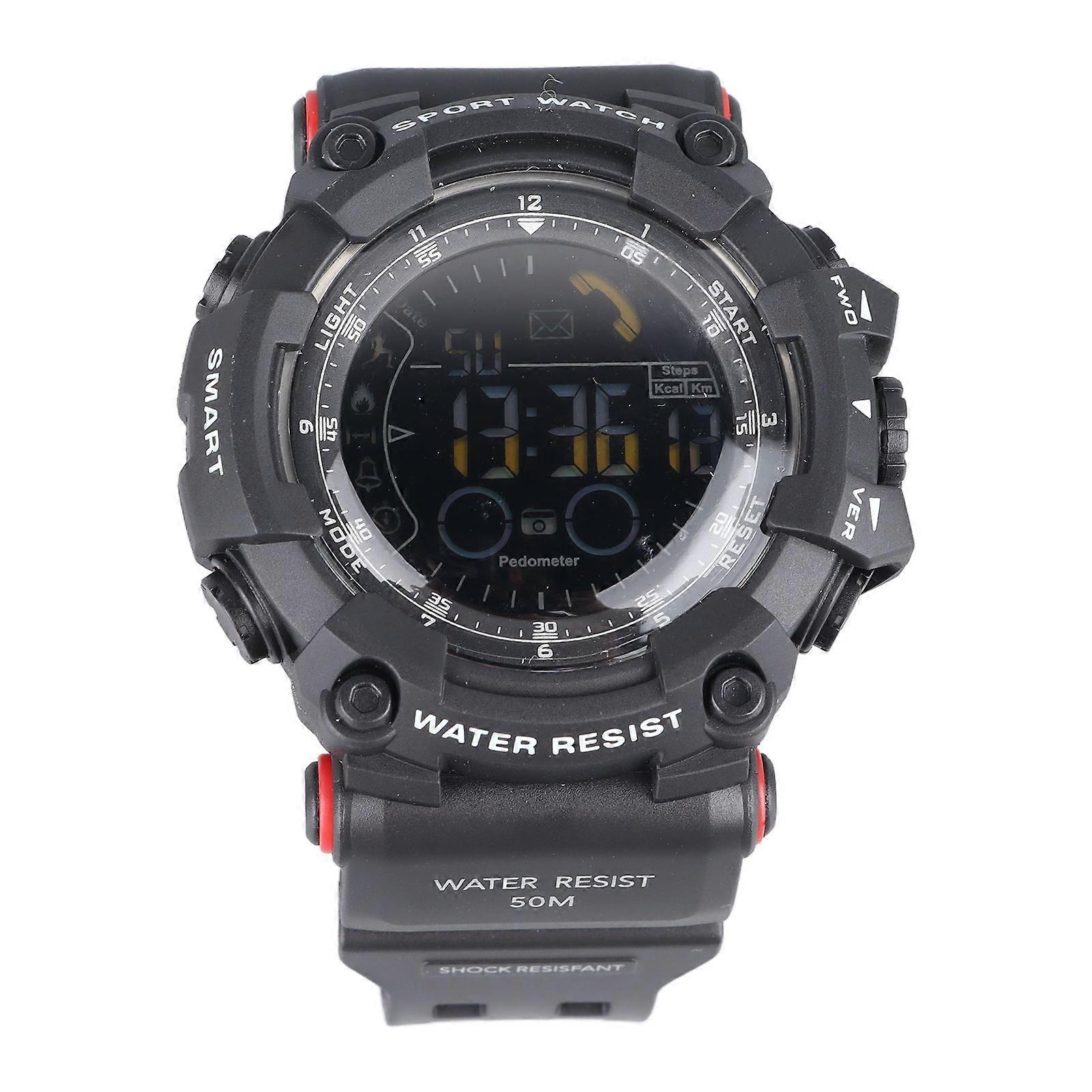 SQCLV Men Digital Watch LED Backlight Multi Functional Water Resistant Watch with Timer Pedometer