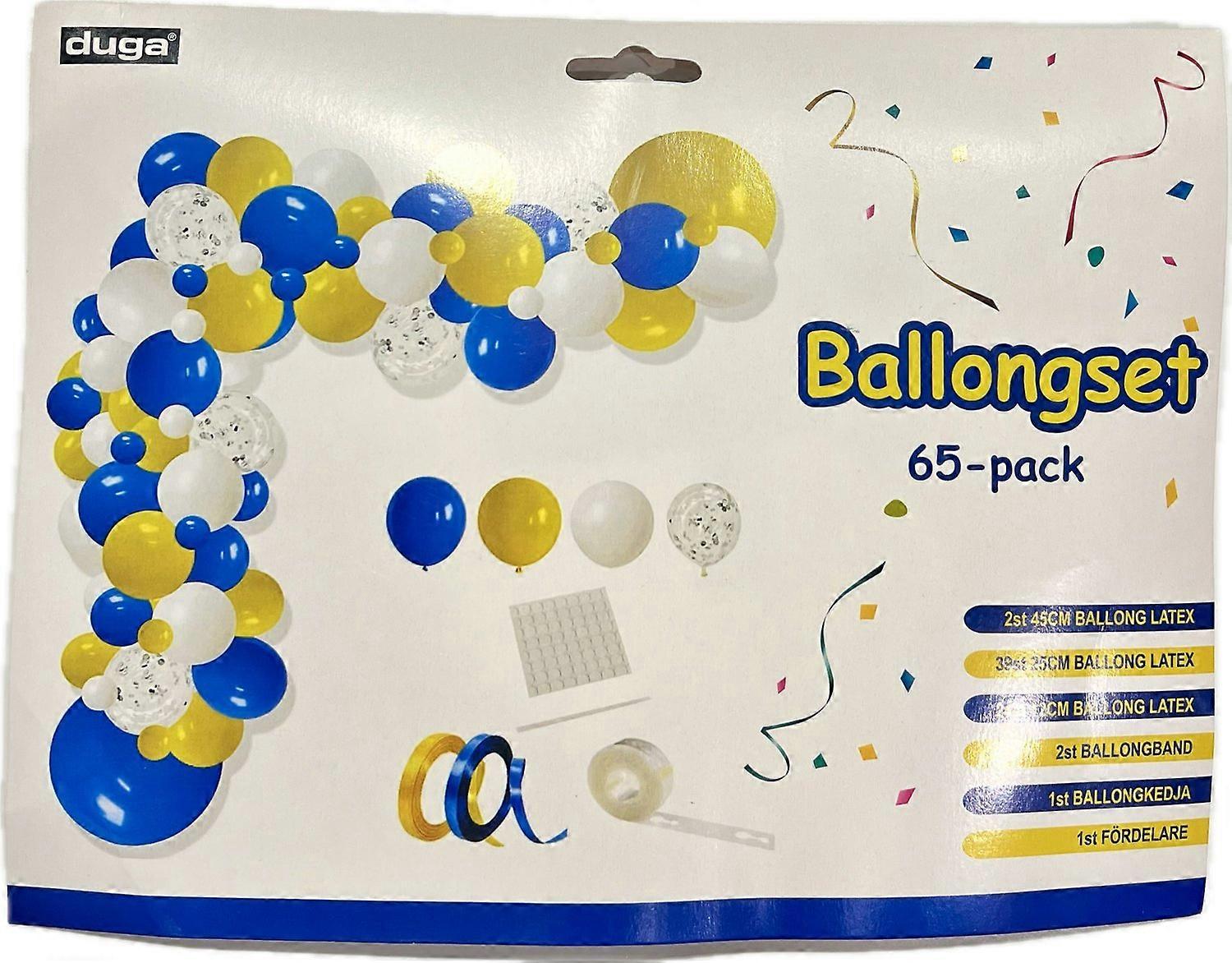 Ballonger Set Gul/blå/vit 52 stycken