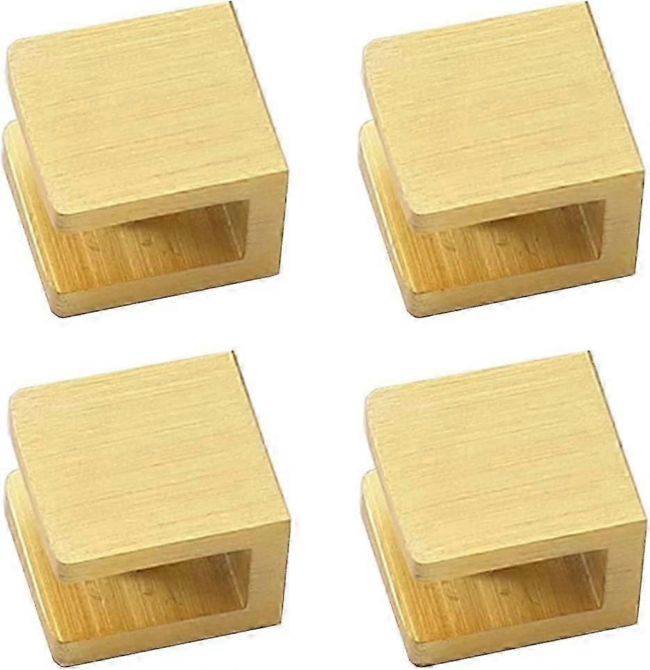 חבילה של 4 מהדק זכוכית, ללא מקדחה על זכוכית מחזיק זכוכית תומך סוגר מדף תמיכה (עבור זכוכית 8 מ"מ-10 מ"מ, זהב)-טוב