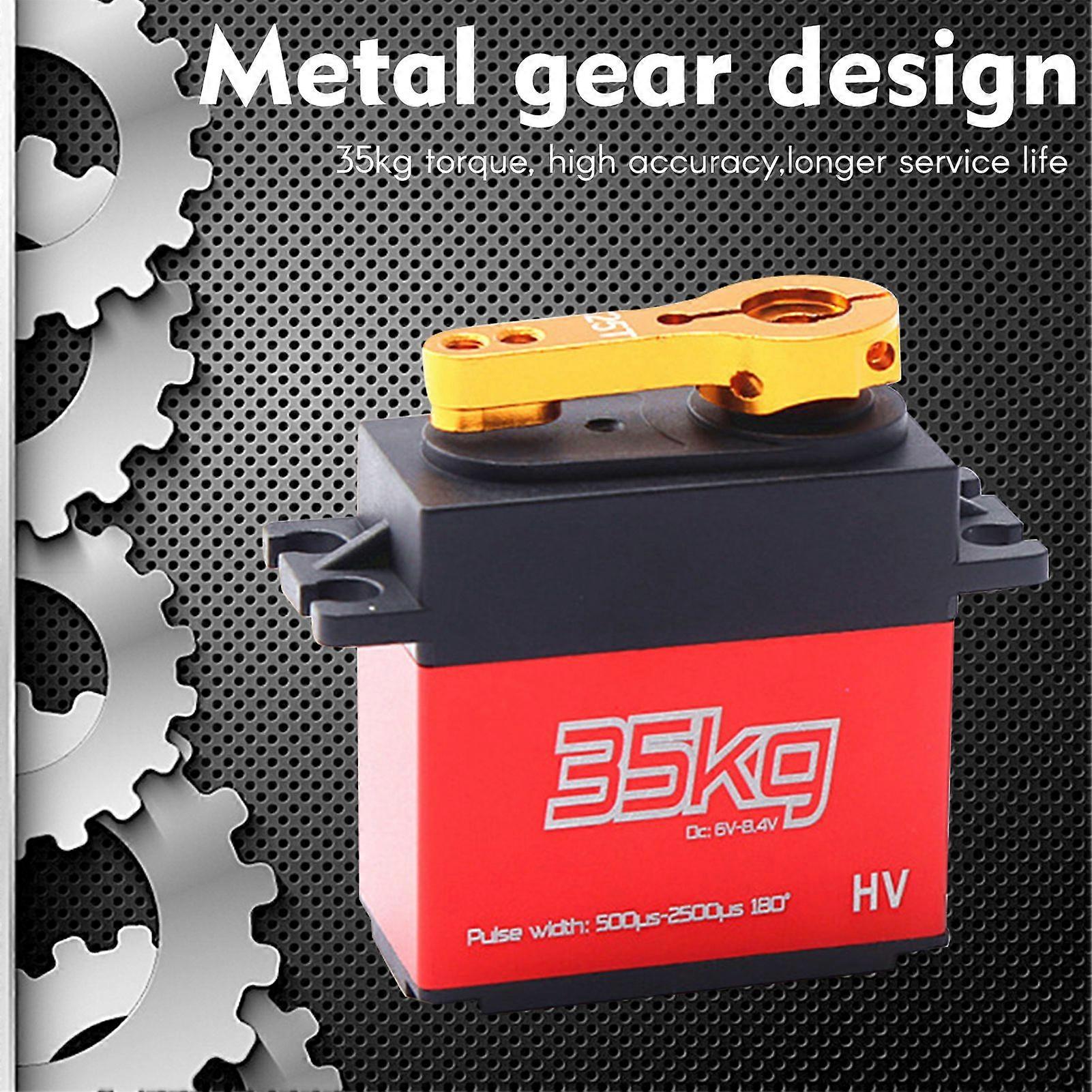 35KG Digital Servo 2pcs Metal Gear Servo Waterproof for RC Cars Robot Manipulator with 25T Servo Arms