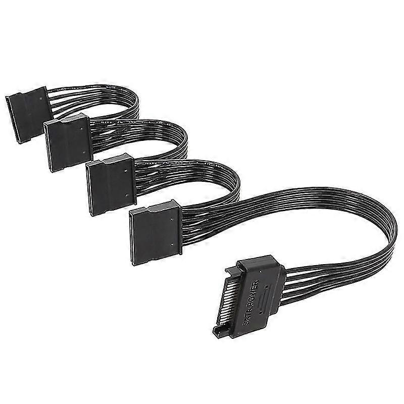 WXHSATA 15pin Male To 1 2 3 4 5 Female Extension Cable for Computer Hard Disks