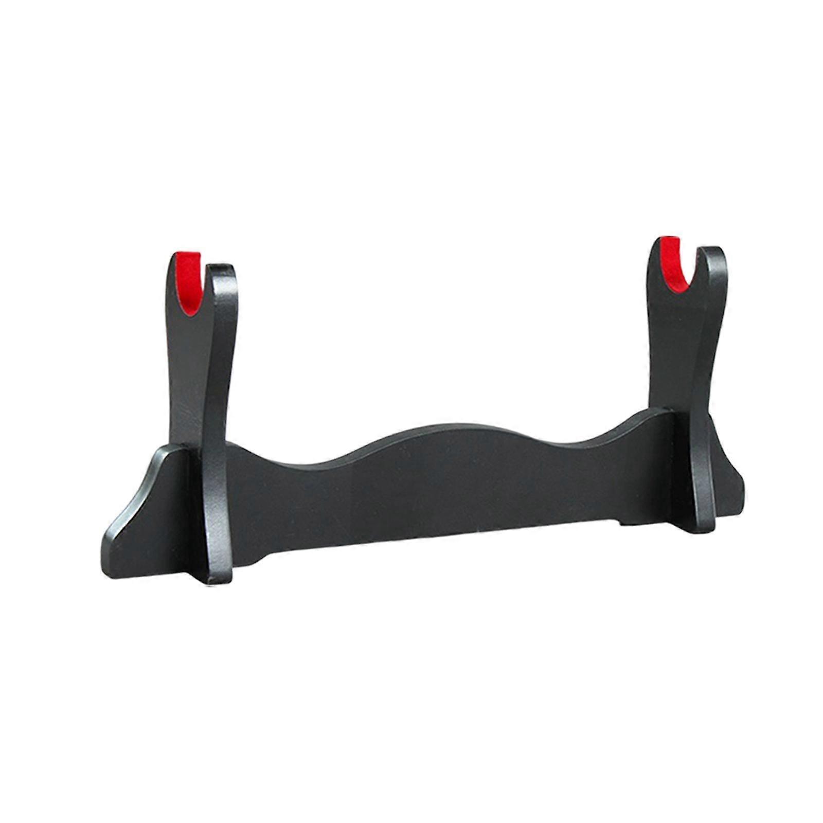 Flutes Display Stand Rack Wood Velvet Padded Black Easily Installed Delicate
