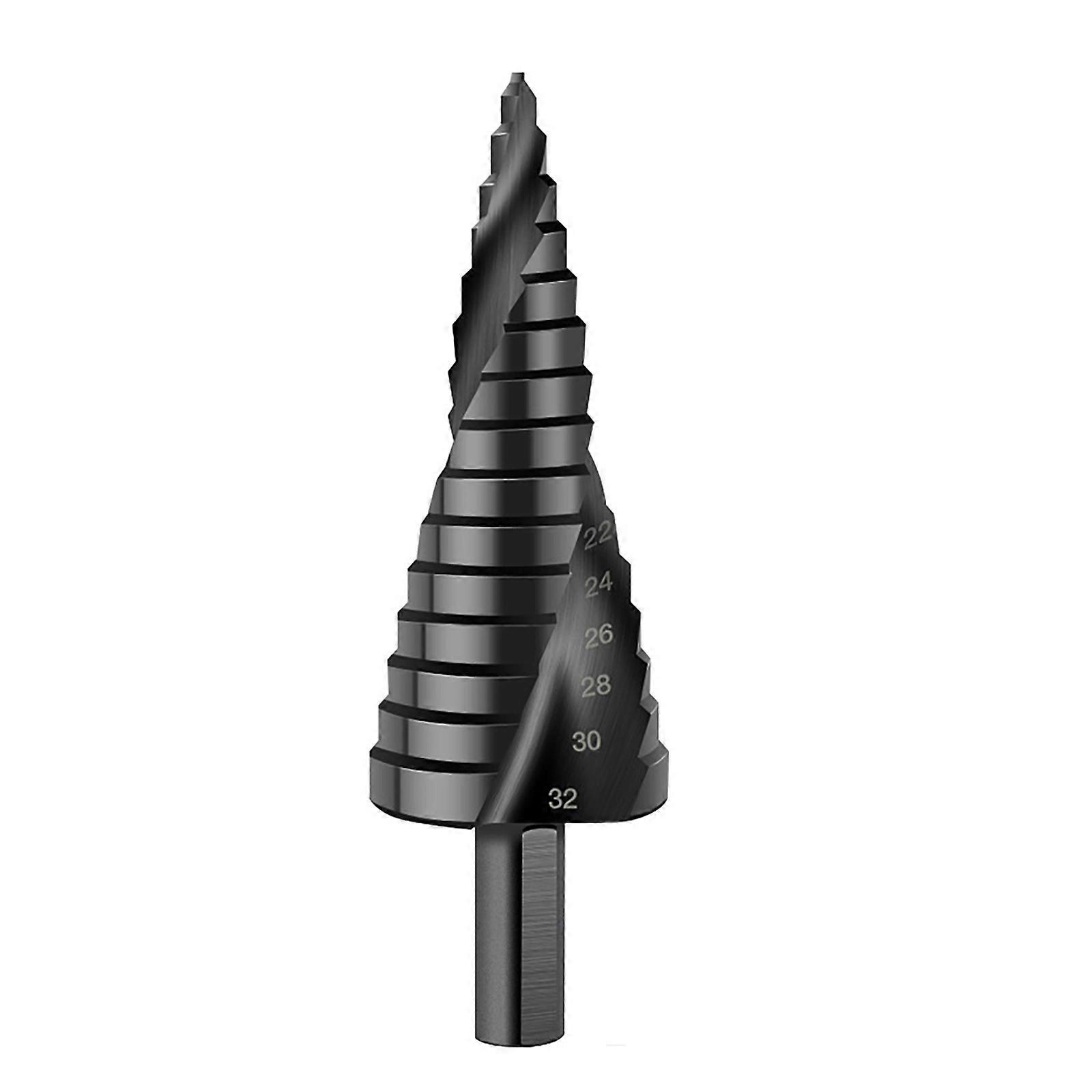 Precisions Step Drill Bit for Metal and Wood with Round Shank, High Hardness Taper Drill Spirals Grooves Step Drill Bits