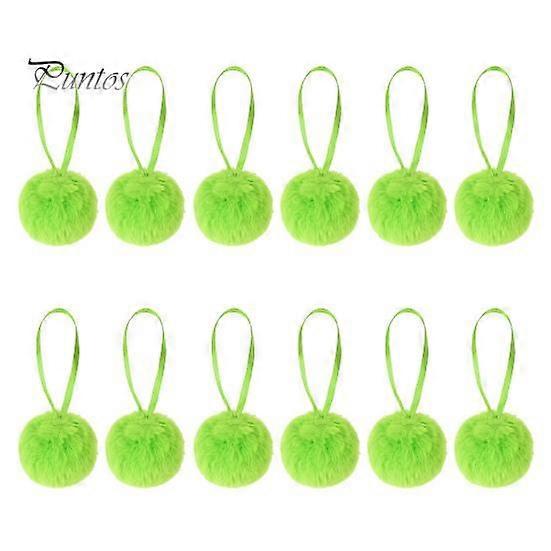 12/16 Pcs Furry Christmas Ball Ornaments Plush Faux Fur Elf Balls Xmas Tree Pom Pom Ball Decoration for Party Supplies