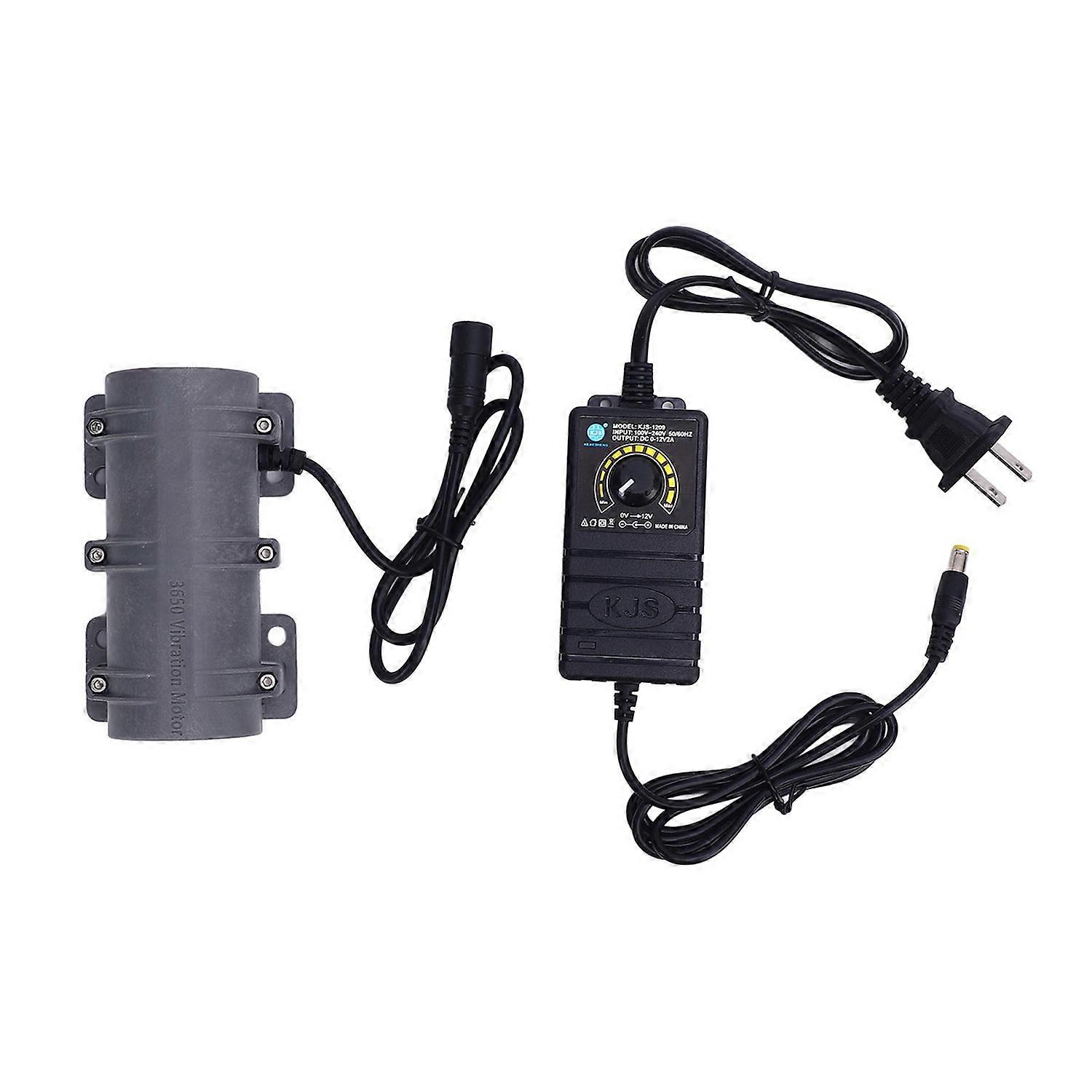 Vibration Motor 3650 DC 3800RPM with Adjustable Speed Adapter Double Eccentric for Massaging Bed Cha