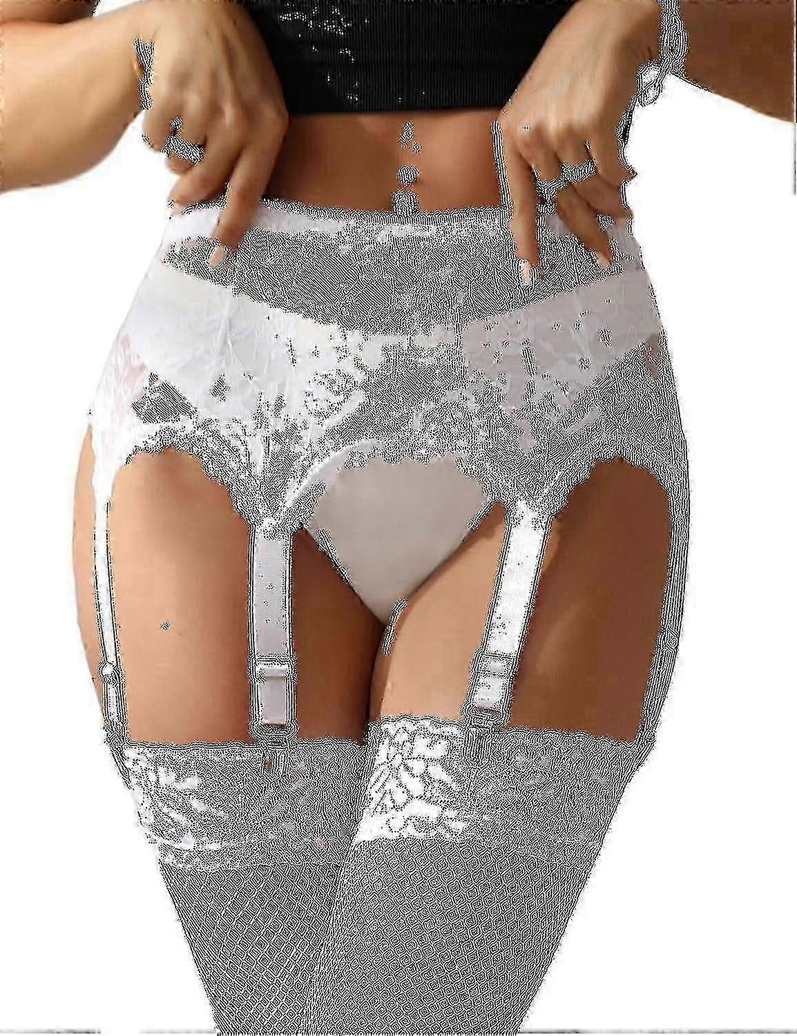 Damhållare Plus Size Spetshållare Och 6 Metallklämmor Justerbara Underkläder Strumpebandshållare U