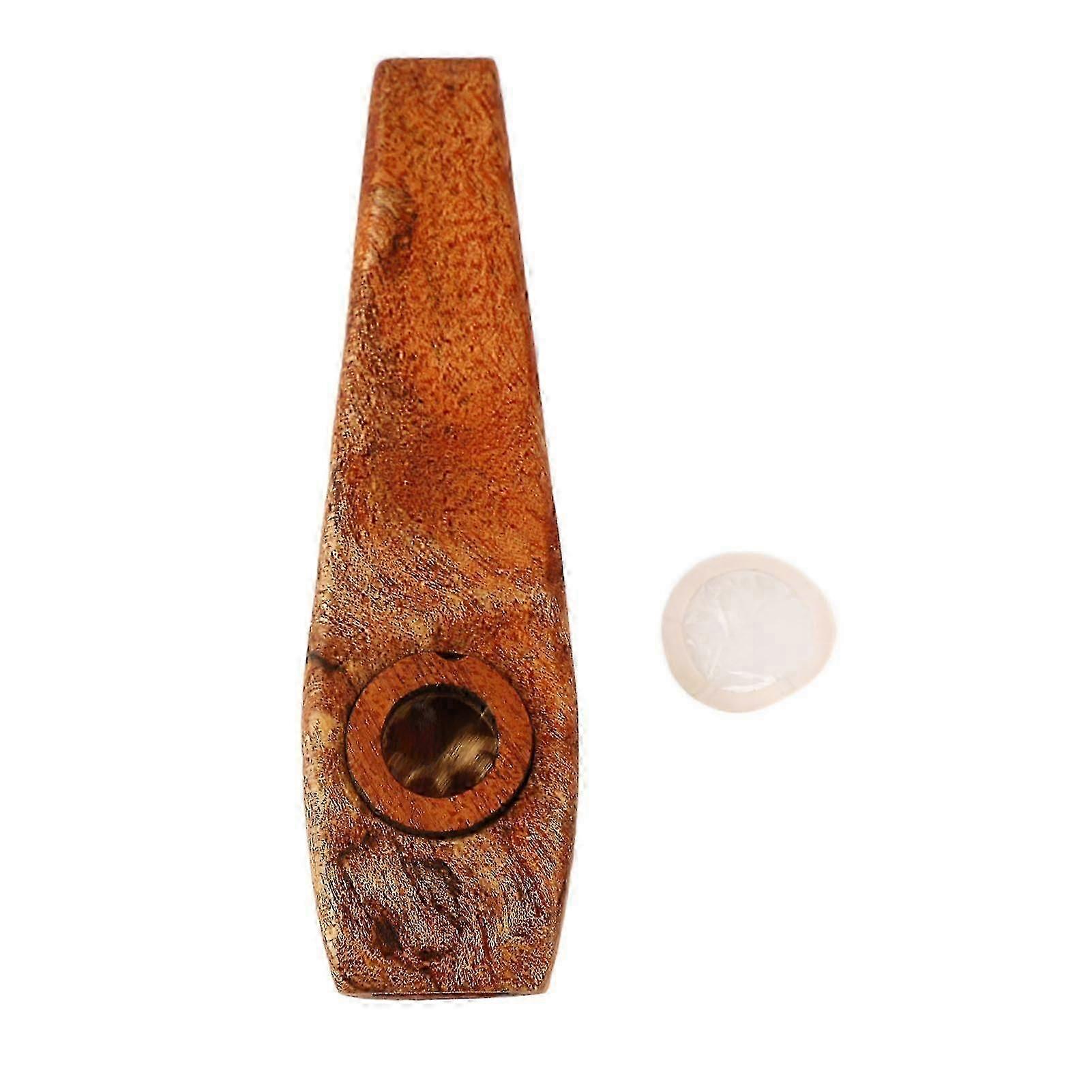 Kazoo Flute Maple Wood Flute Musical Wind Instrument with Diaphragm for Playing Performance