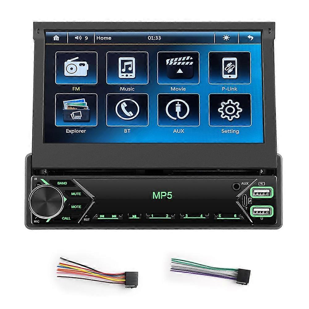 Autoradio 1 DIN à écran tactile rabattable de 7 pouces avec port USB/AUX