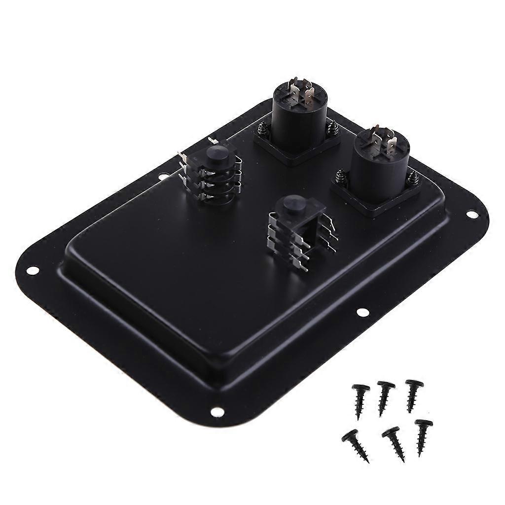 Junction Box 4-Core Socket Jack Plate Terminal Binding Post Dual Speakon Input PA Speaker Cabinet Terminal Binding Post Black