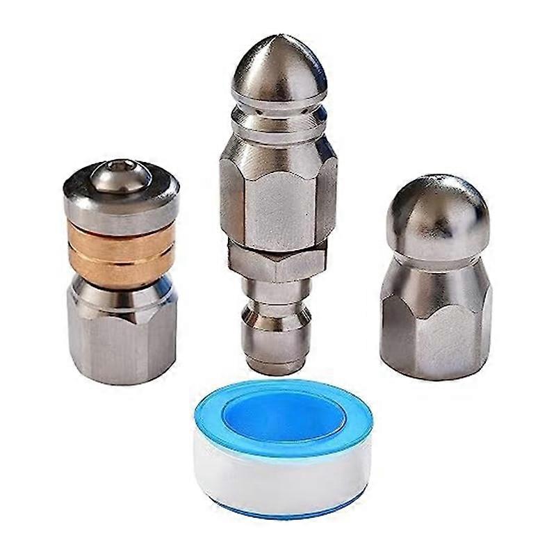 3Pcs Sewer Jetter Nozzle Rotating Button Nose