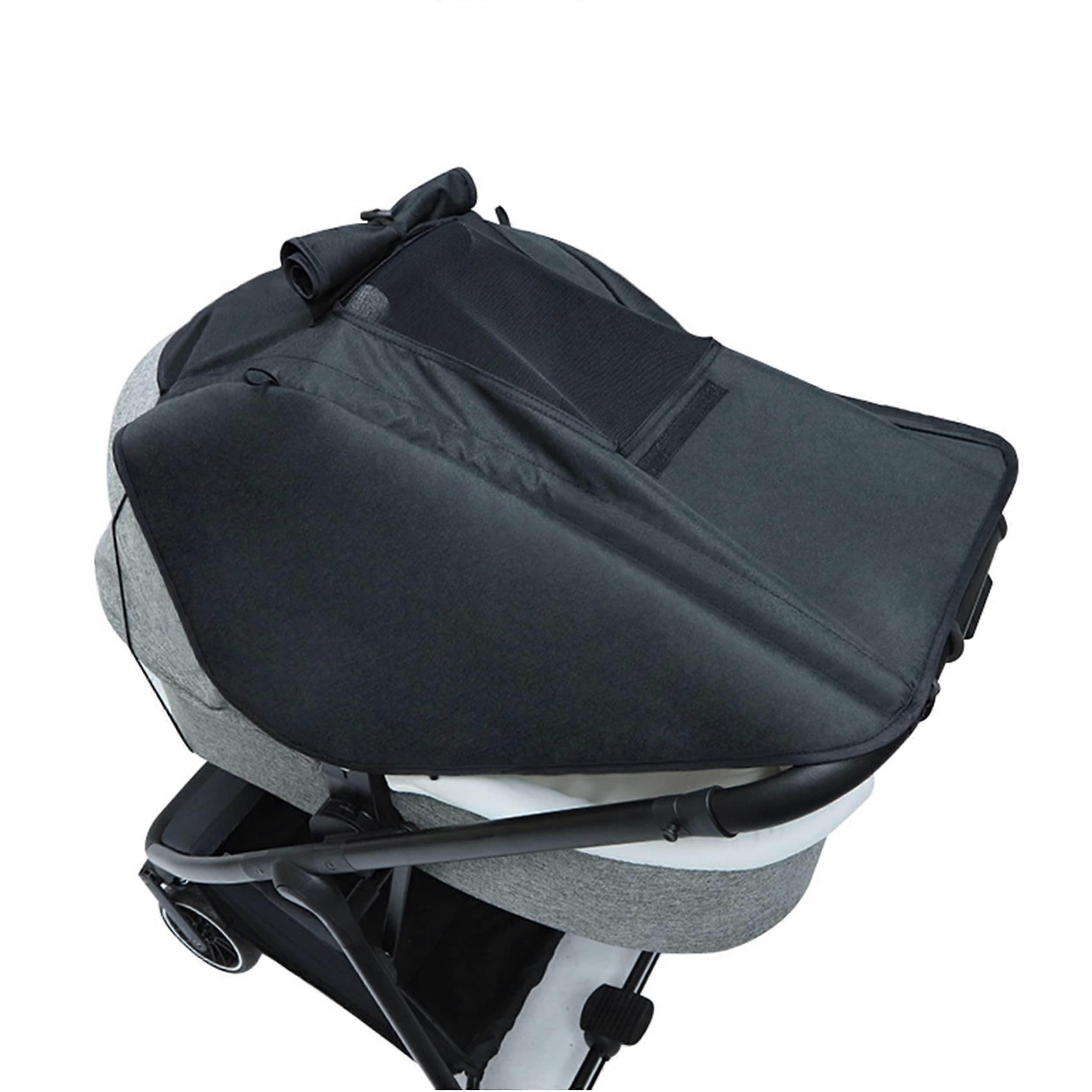 Universal Stroller Sun Shade with Blackout Cover for Baby Bassinet Compatible 0-6 Months, UV Protection, Adjustable Size