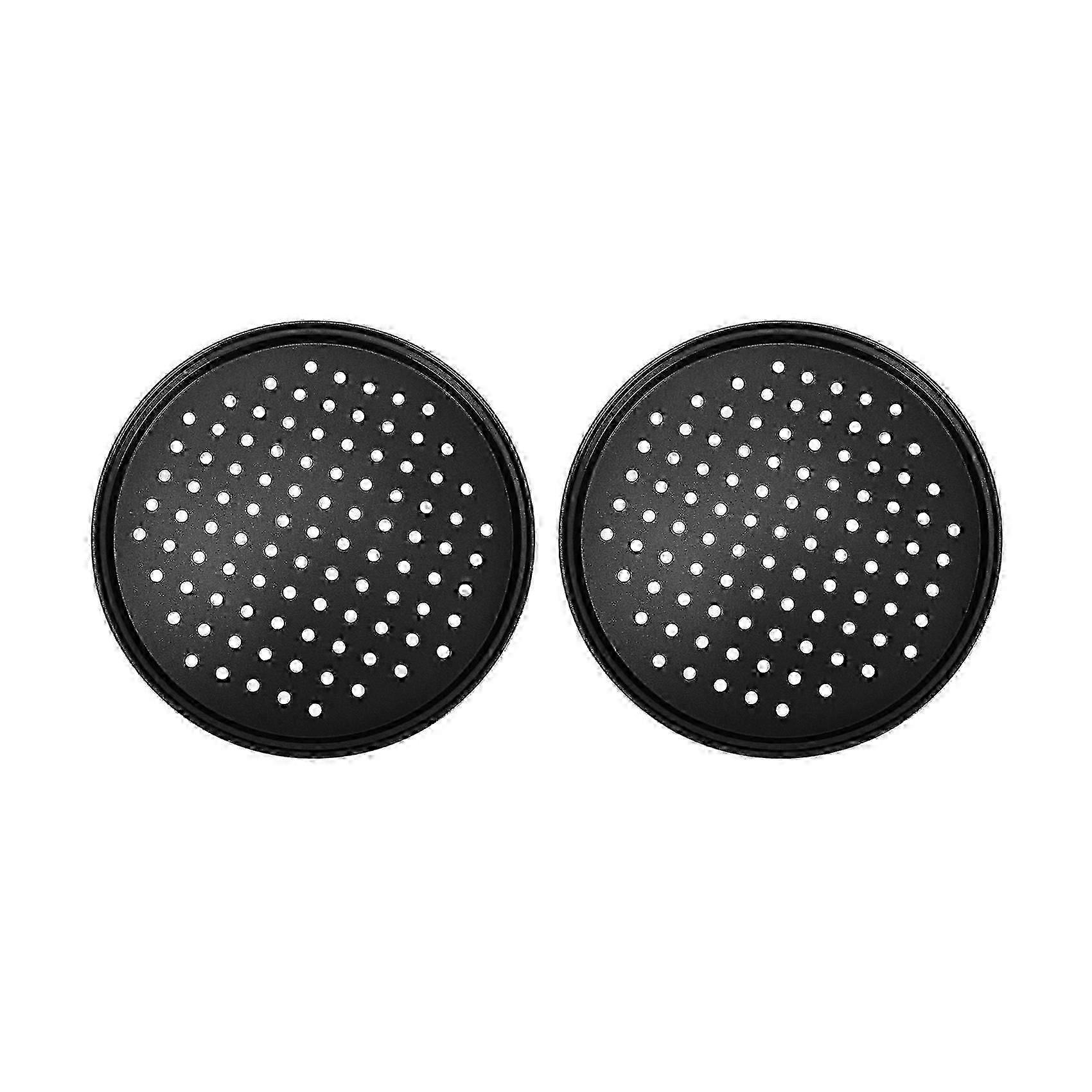 2 حزمة 11 بوصة الشخصية مثقبة المقالي البيتزا الكربون الصلب مع طلاء غير لاصق سهلة التنظيف Pizz