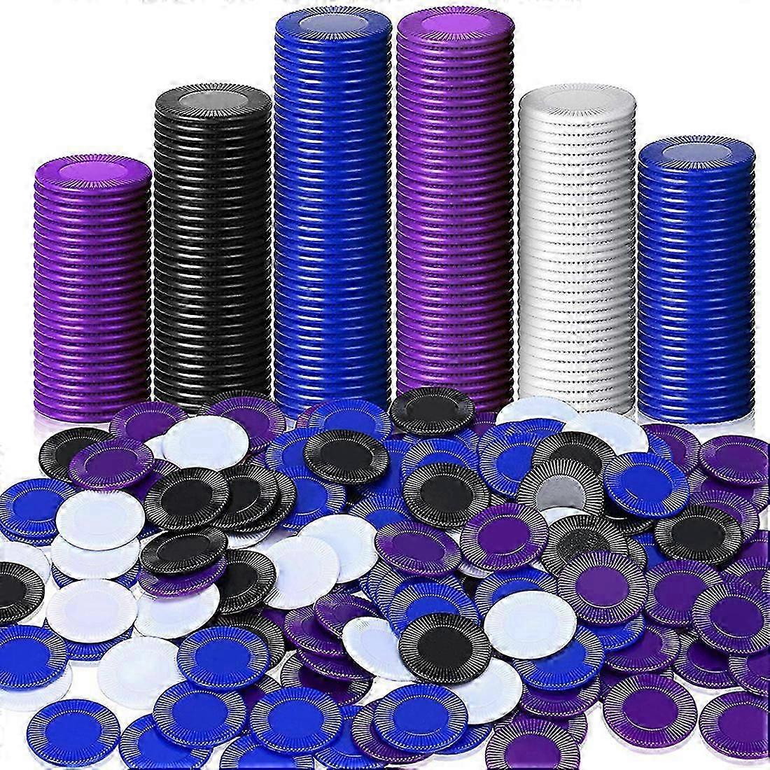 400 Pieces Plastic Poker Chips Game Chips 4 Colors Counter Card compatible with Game Playing Counting Bingo Game Chips Card , 2