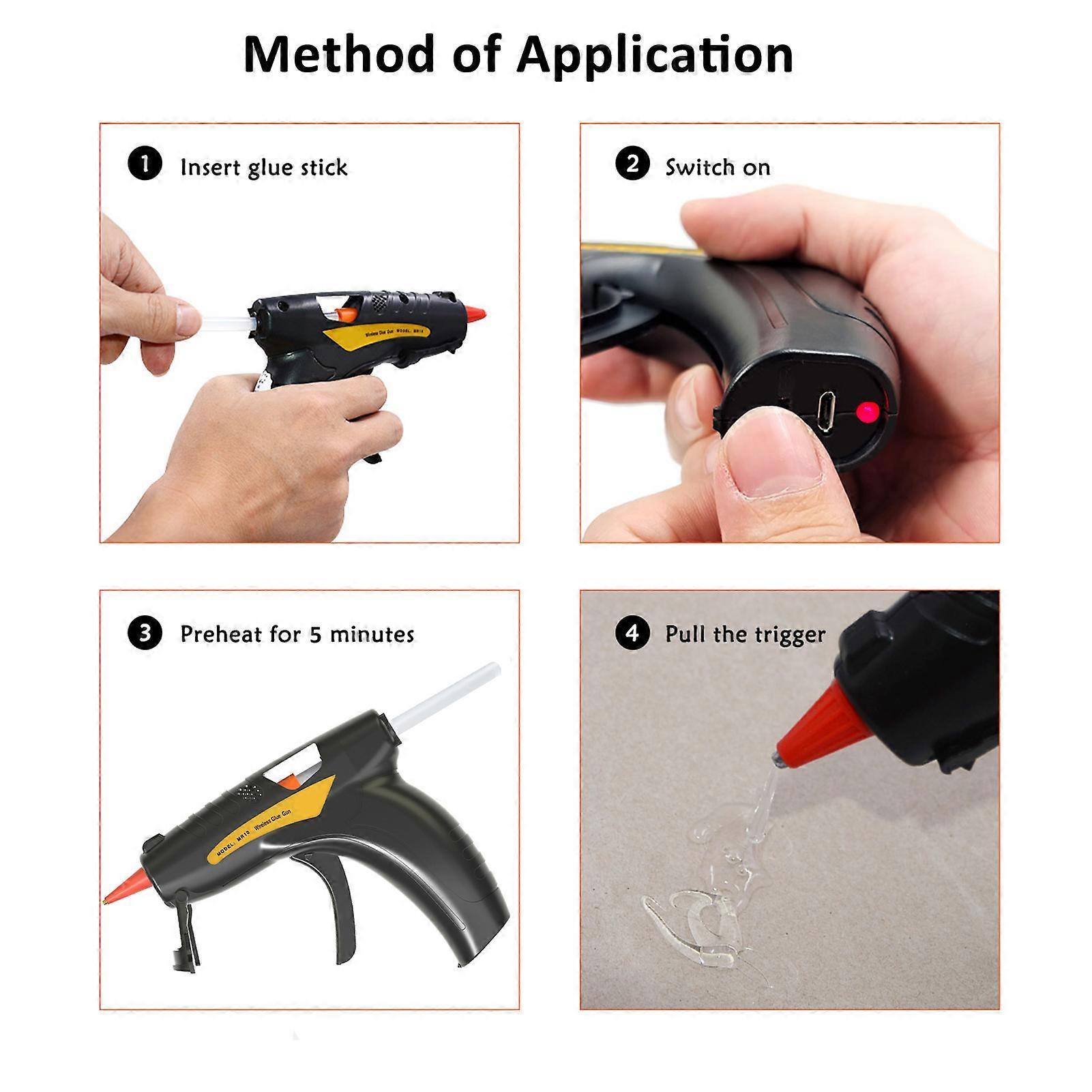 USB Lithium Electric Hot Melt Glue Gun Set With 50PCS Glue Sticks 0.7*150mm
