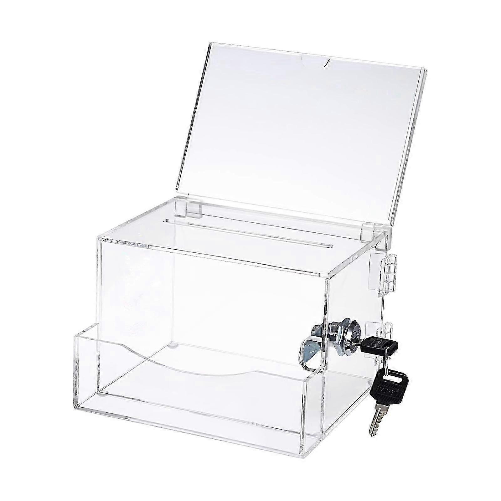 Acrylic Donation Box Ballot Box School Business Multifunctional Bar Container Case Vote Box Lockable Money Box Suggestion Box