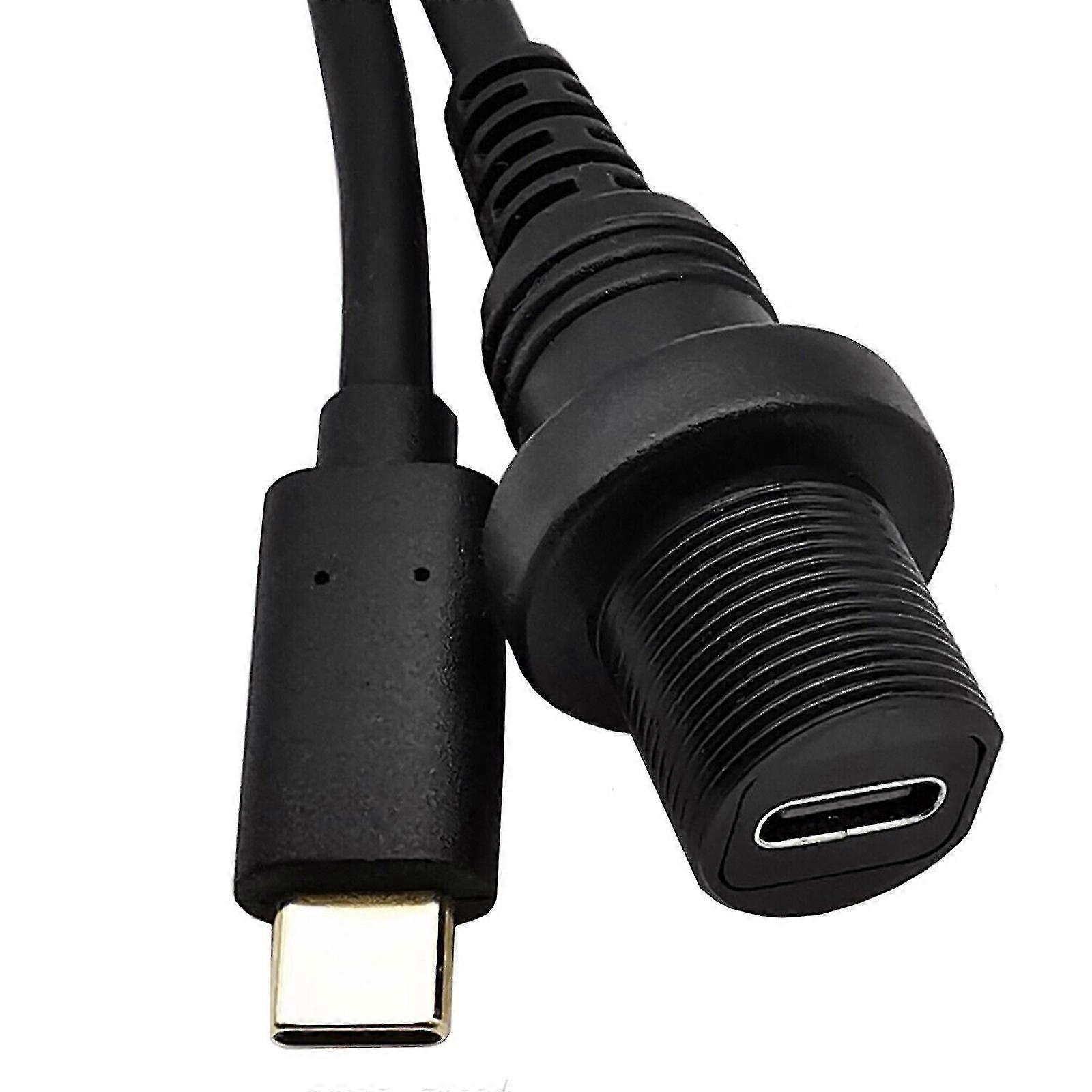 Usb 3.1 τύπου C C αρσενικό σε θηλυκό επίπεδη επένδυση πάνελ mount επέκταση αδιάβροχο τελεφερίκ