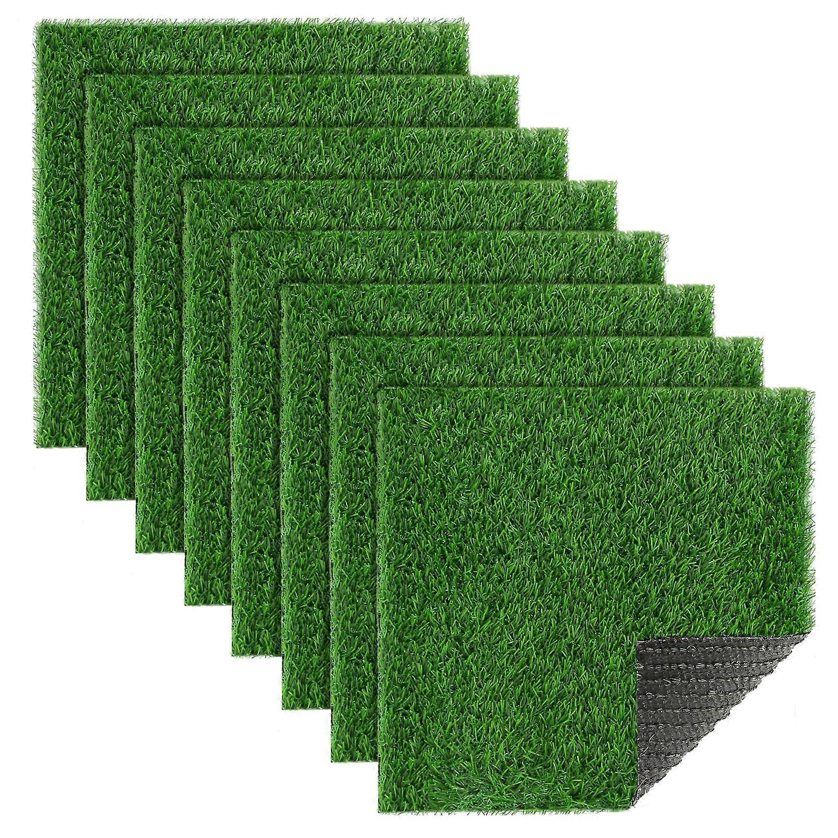 8 Set Artificial Grass Table Placemats Green for Parties, Outdoor Events, and Picnics, Eco-Friendly, Durable Design