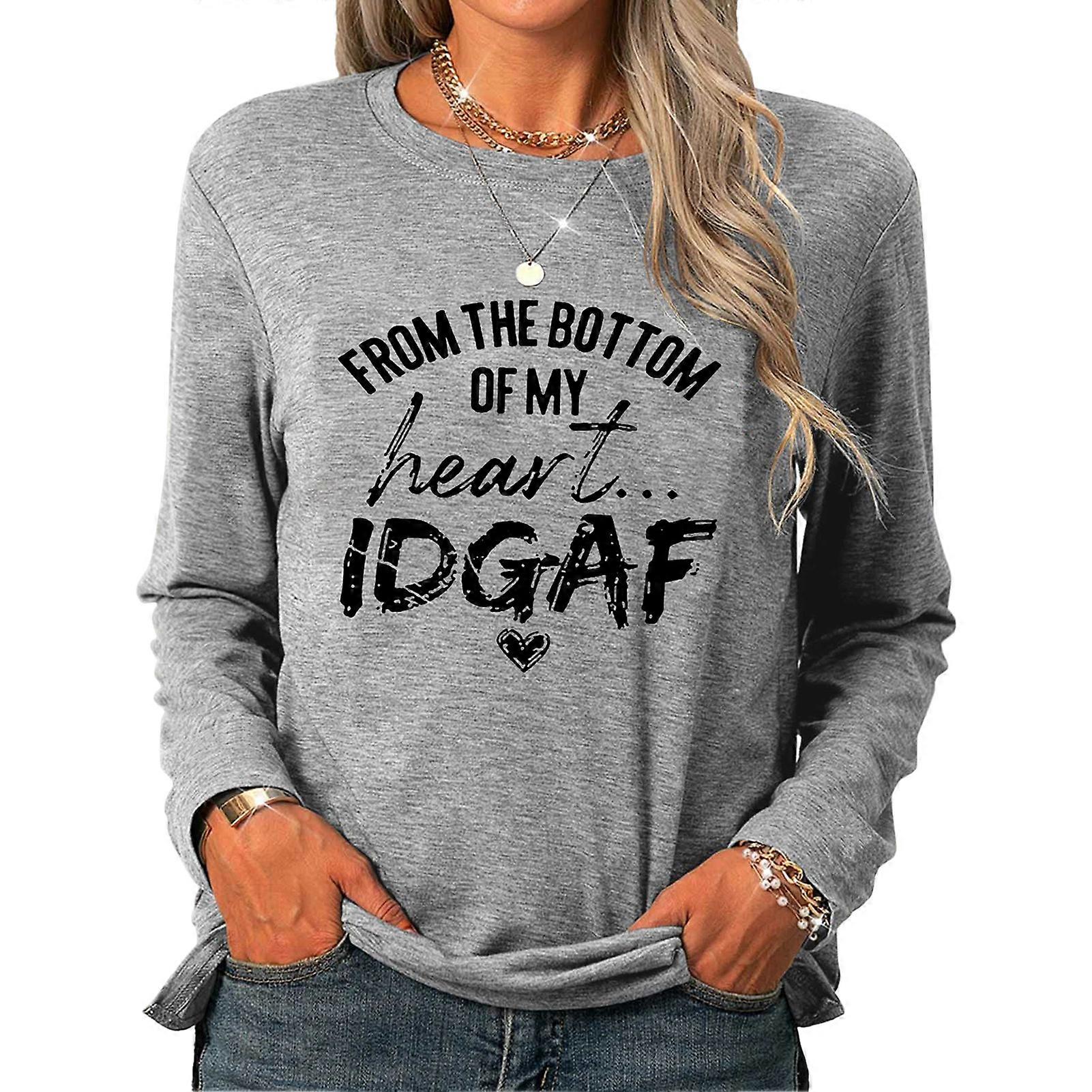 Damebluse med rund krage, langermet, avslappet passform