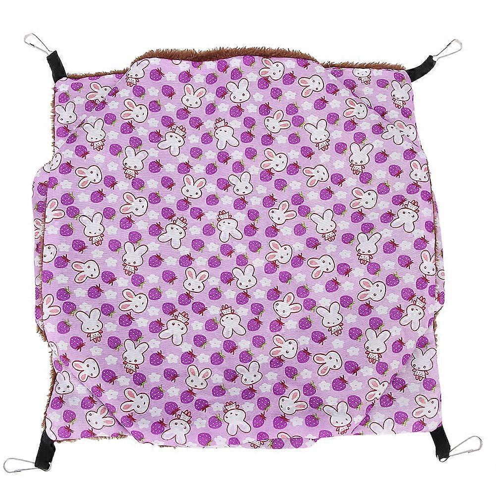 Three Layer Small Pet Hammock Bed 32x32x3cm Purple Plush