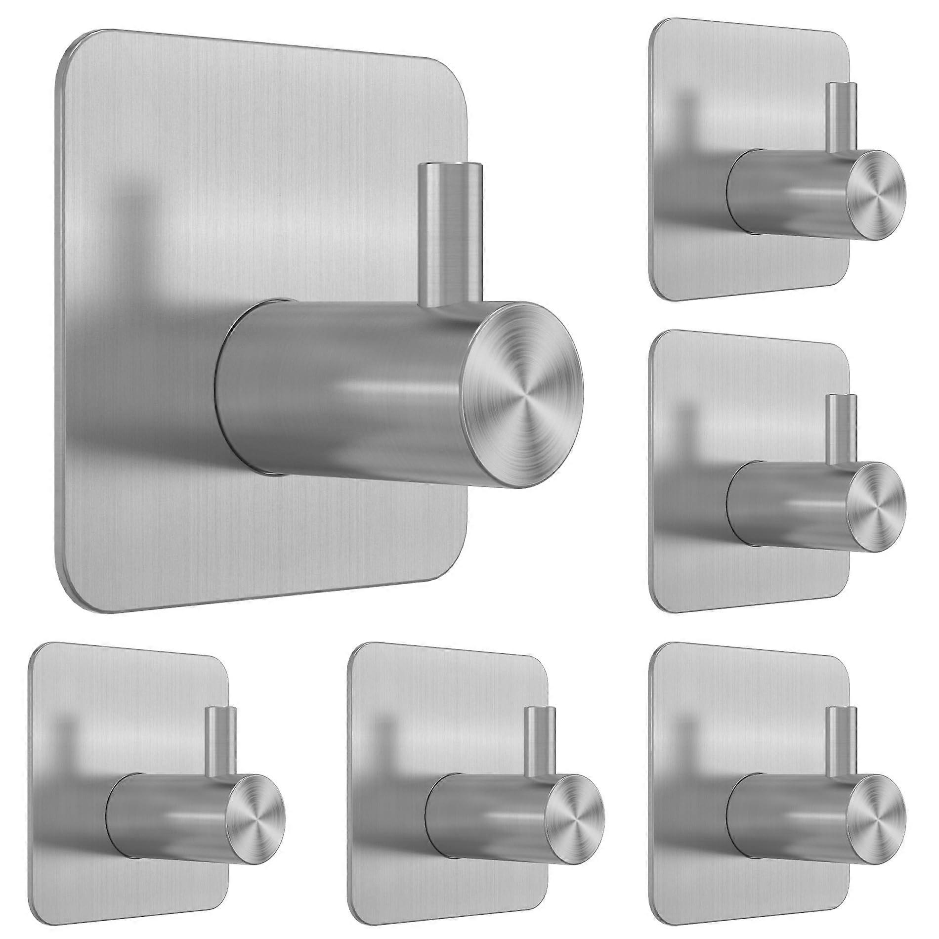 Adhesive with Hooks for Bathers, Waterproof, Strong Hold, 6 Count, Ideal for Bathroom Use