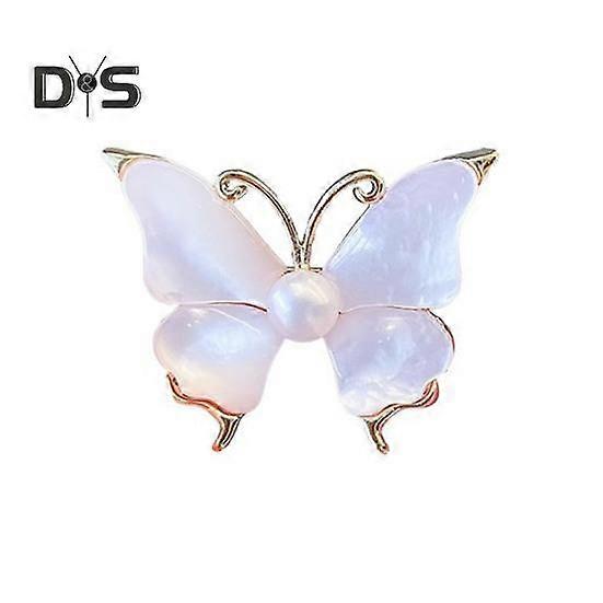 Butterfly Brooch Pin with Faux Pearl Anti-oxidation Lightweight Portable Decorative Brooch Stylish Accessory Pin Clothing Decoration