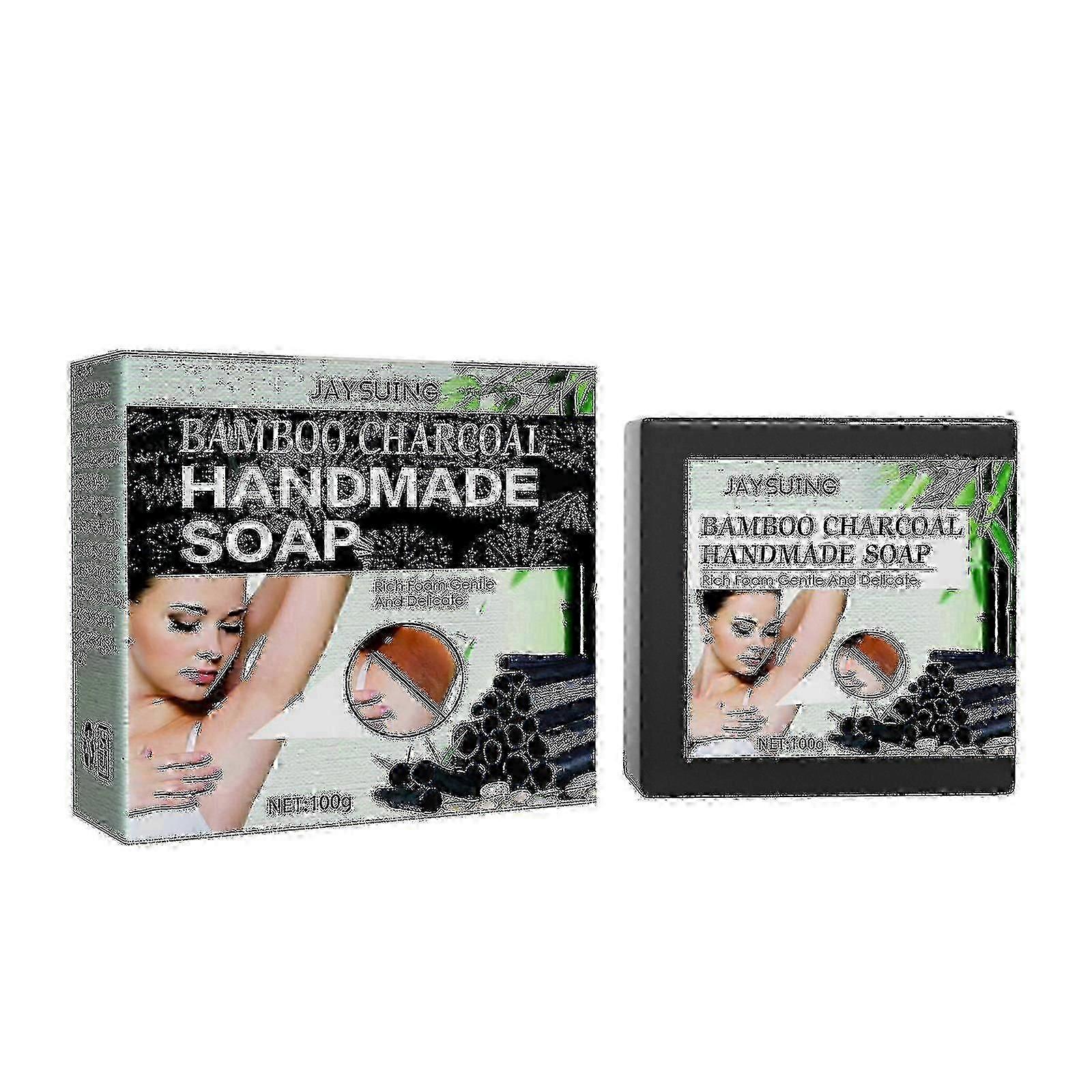 Jaysuing Of Bamboo Charcoal Handmade Soap Dilutes Melanin Deposition In The Underarm Joints And Body Cleansing Bamboo Charcoal Soap