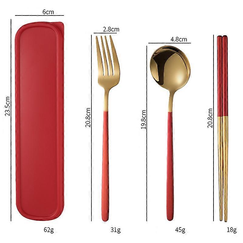 4pcs/set Portable Tableware Multifunction Cutlery Fork Spoon Chopsticks Set