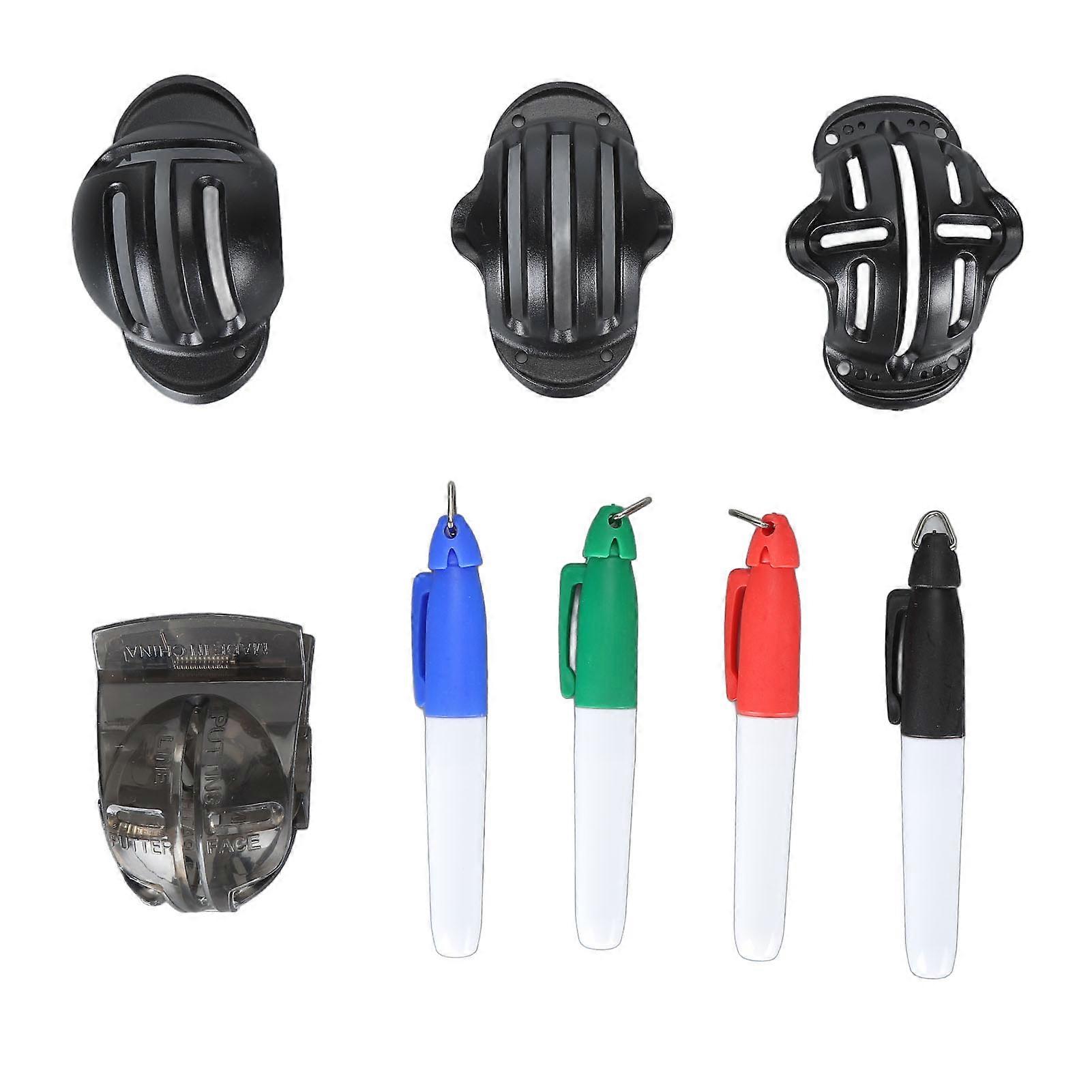 4 Pack Precise Marker 4 Marking Stencils and 4 Colors Line Markers Golf Ball Alignment Identification Tool for Golfing Parts