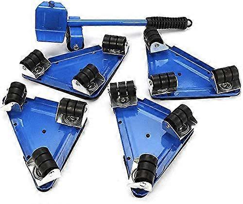 Set of five pieces of iron triangle moving heavy objects moving tools (blue)