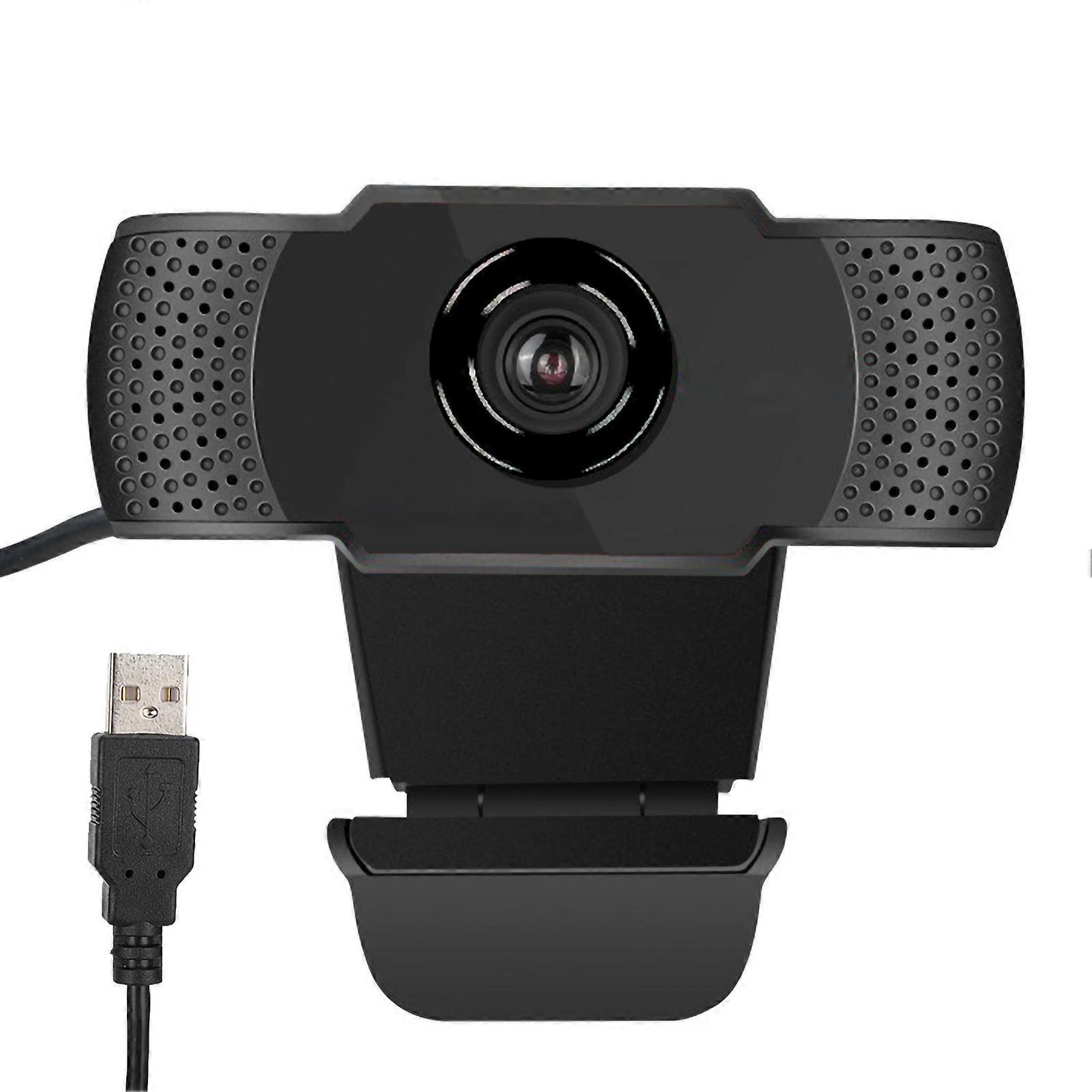 Webcam 1080p Black Computer Office Camera Builtin Microphone Free Drive USB X22