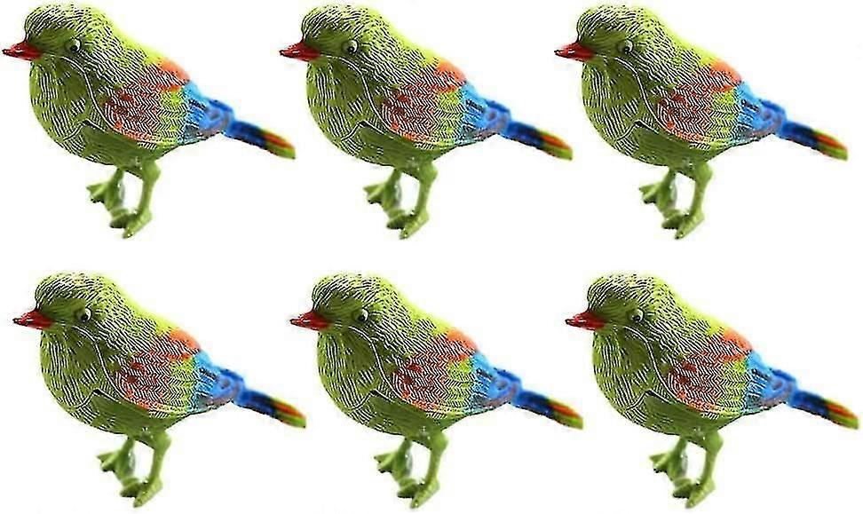 6pcs Kid Toy Chirping Colorful Bird Sparrow Motion Sensor Christmas Ornament Real Singing Sounds Movement