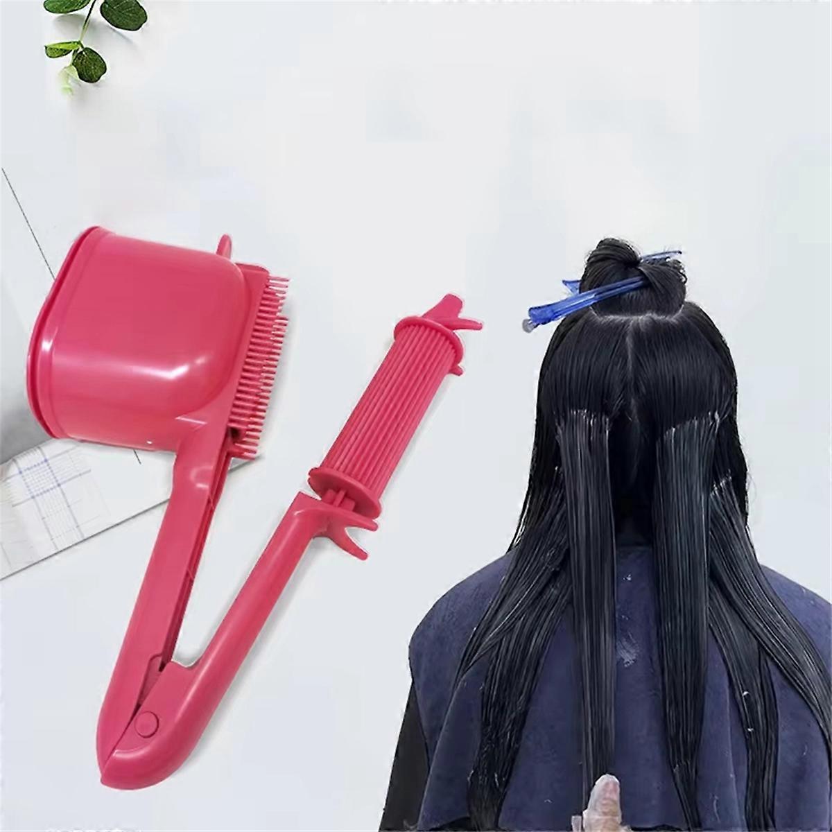 2-in-1 Hair Dye Roller Comb Pink