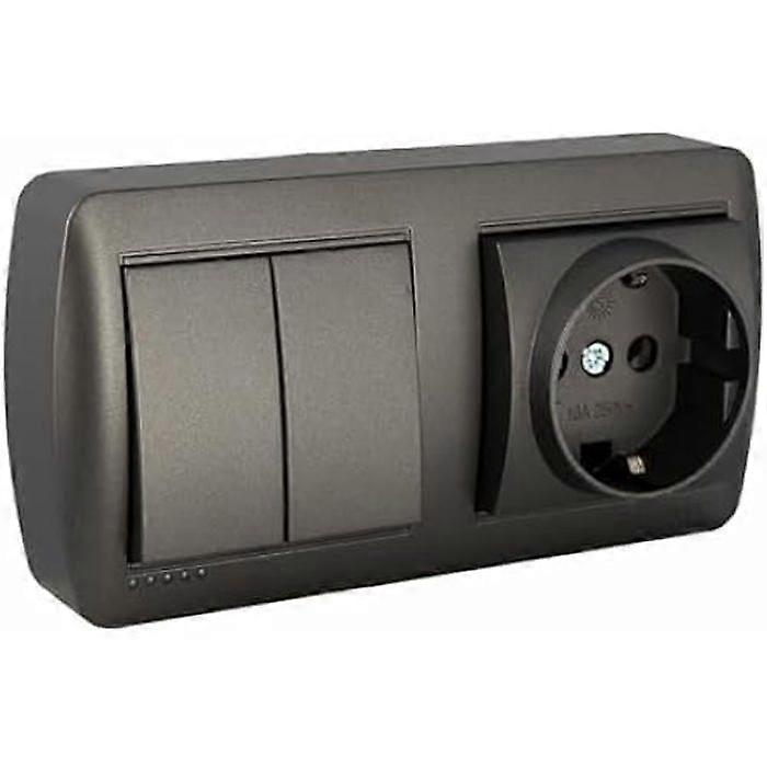 Socket + wall switch - Solera - Multicolored - Rectangular - Interior - Electric