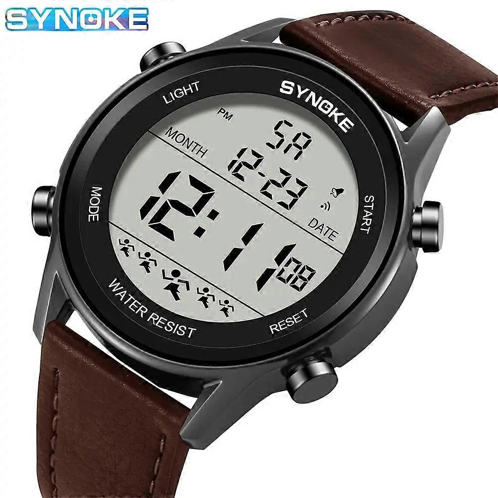 Mens Outdoor Sports Multifunctional Waterproof Luminous Led Digital Watch