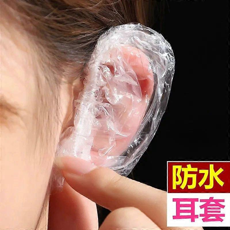 100pcs Disposable Ear Covers for Hair Salon Waterproof Ear Protectors for Hair Dye Shower and Bathing Prevents Water Ear Caps