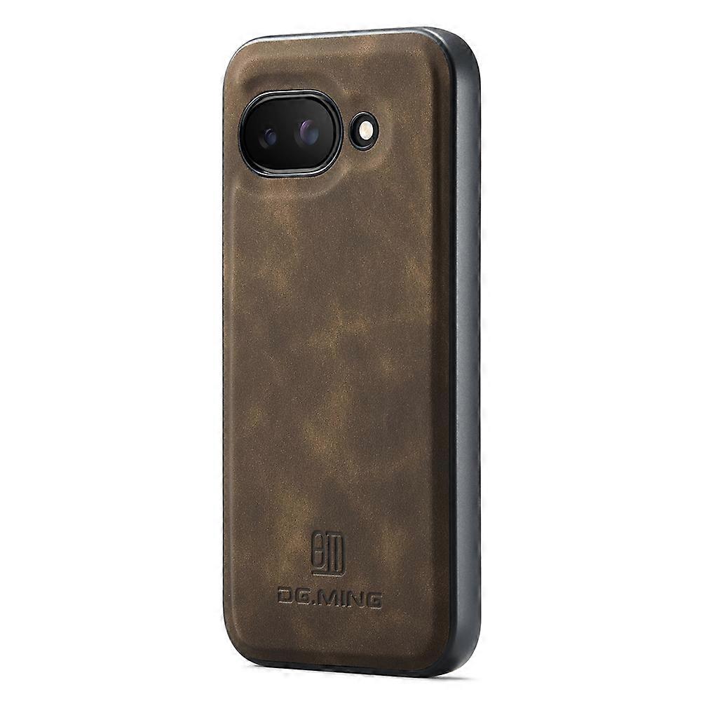 DG.MING For Google Pixel 9a Case PU Leather Covered PC+TPU Hybrid Phone Shell