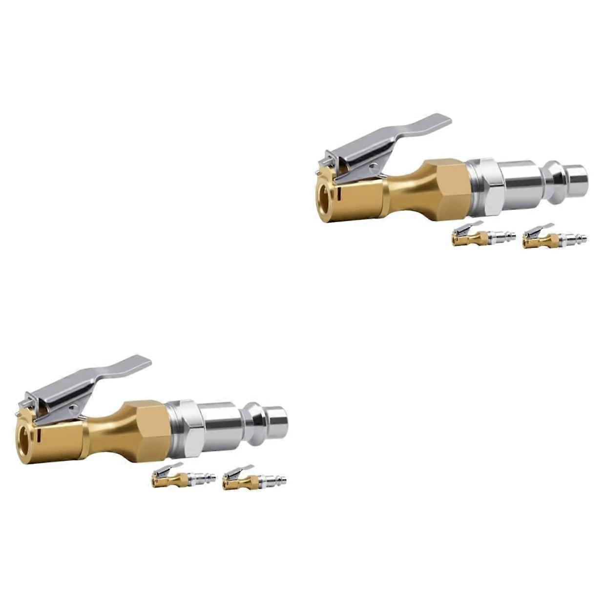 Air Chuck for Inflator Metal Tire Lock Chuck, Inflate Air Coupler and Plug Set, Durable & Compatible with Standard Valves
