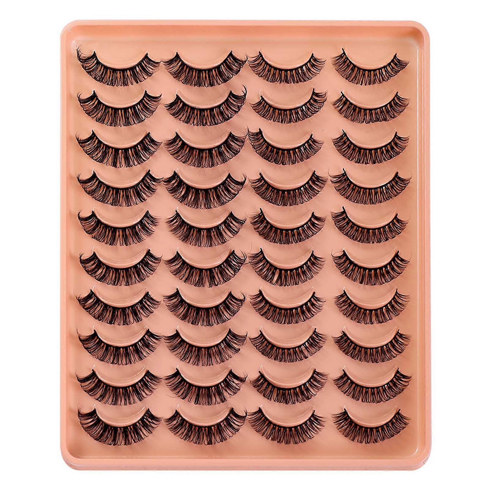 20 Pairs False Eyelashes Eyelash Extensions Wispy Individual Lashes Strips