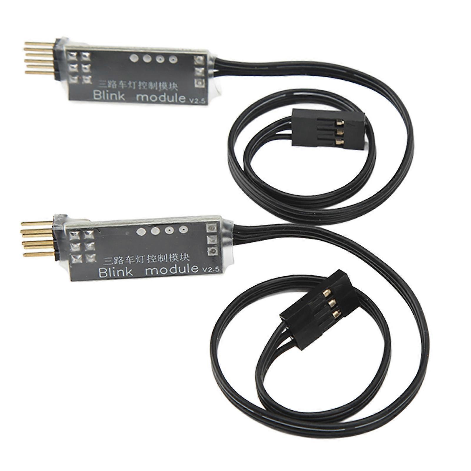 2pcs RC Car Light Receiver Cord Switch Third Channel RC Light Receiver Controlled Switch with Burst Flash Breathing Mode
