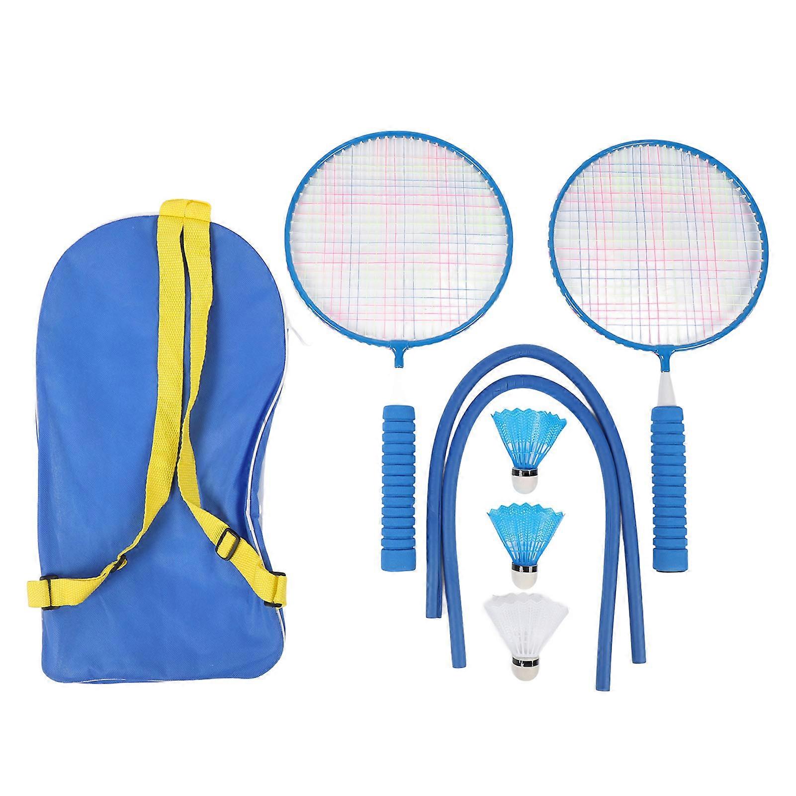 Children Badminton Set Lightweight Kids Badminton Racket with Grip Strap and Carrying Bag Includes 3 Shuttlecocks for Ages 3 to 12 Blue