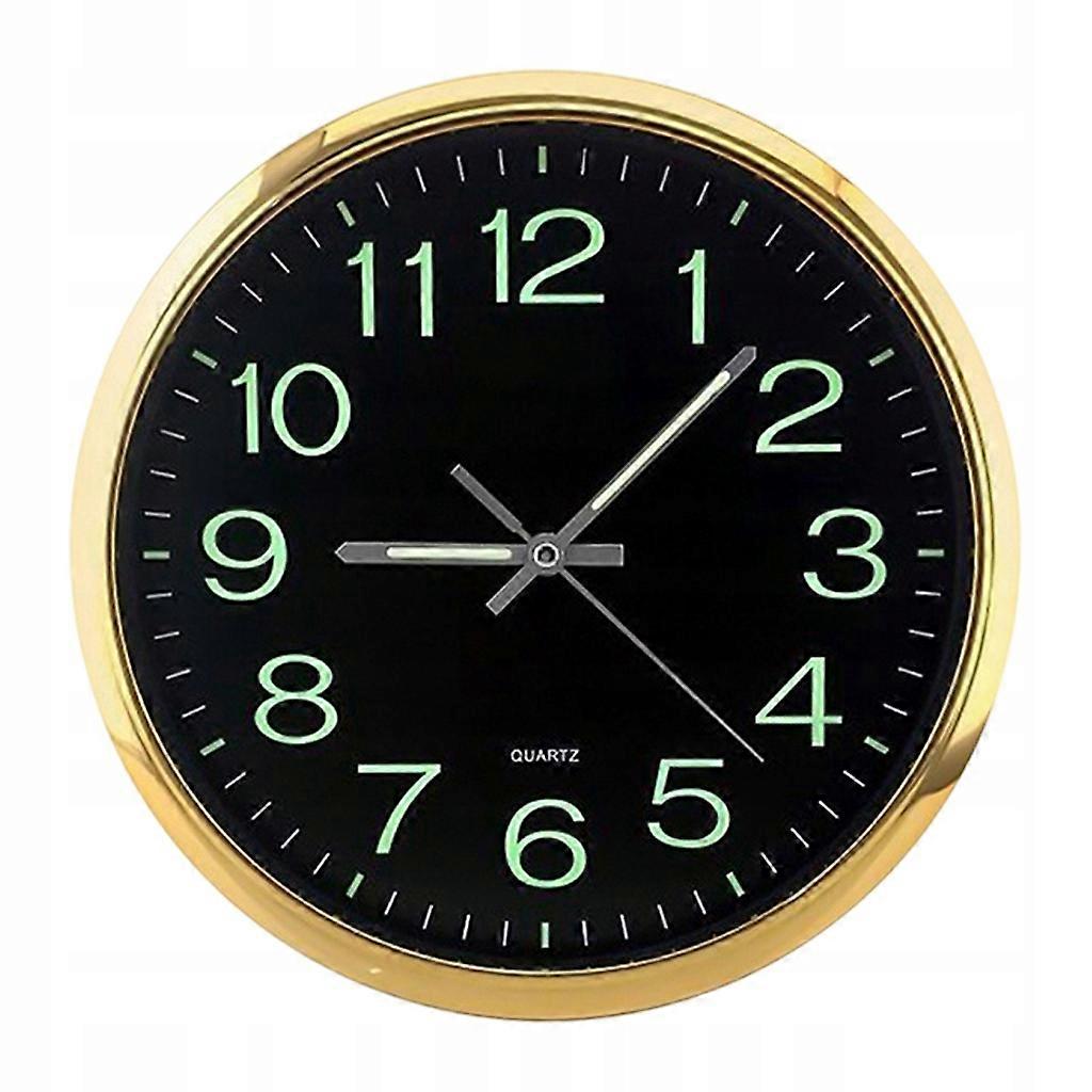 Fluorescent Clock Glowing In The Dark Wall