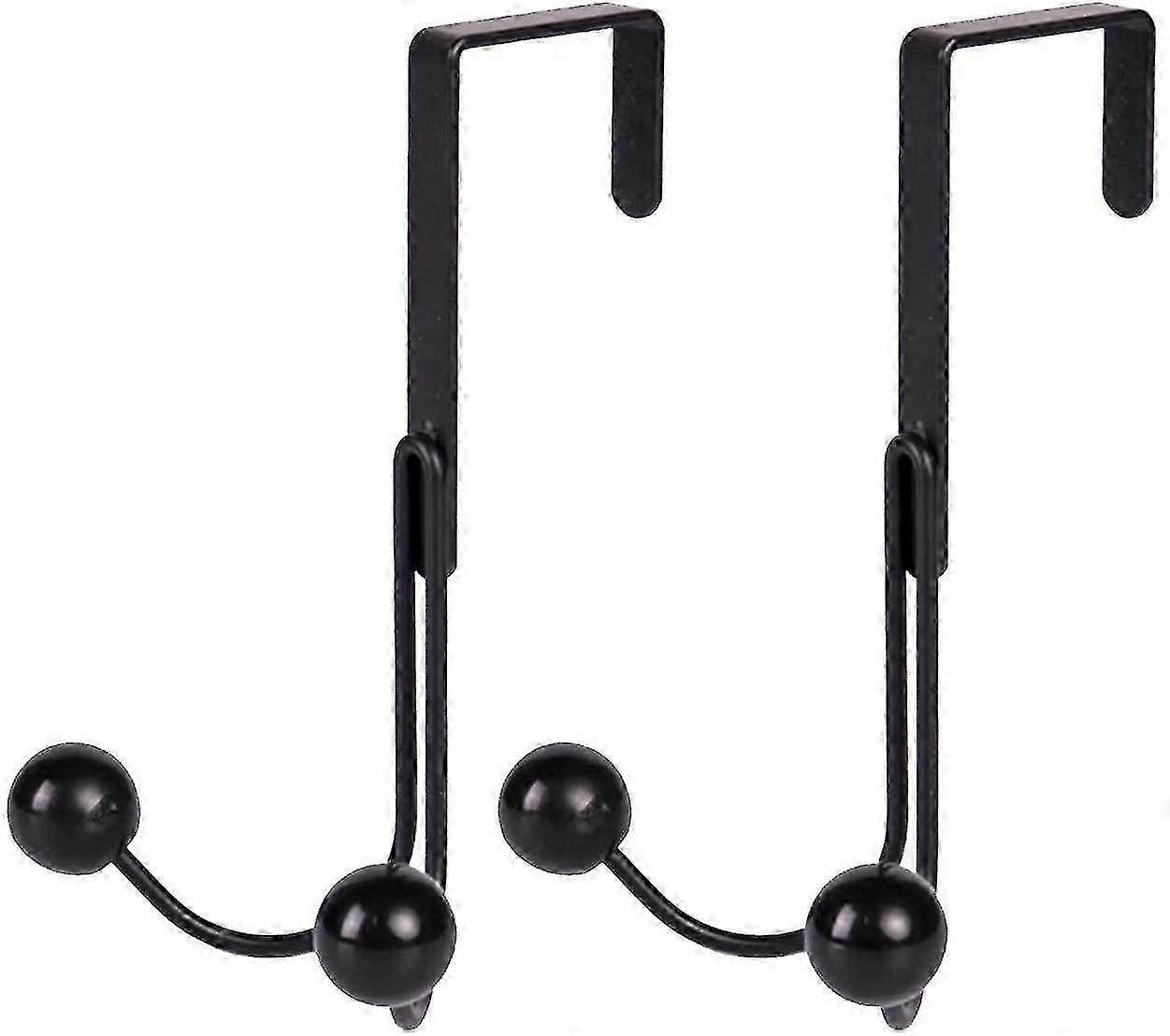 2pcs Over The Door Double Hanger Hooks