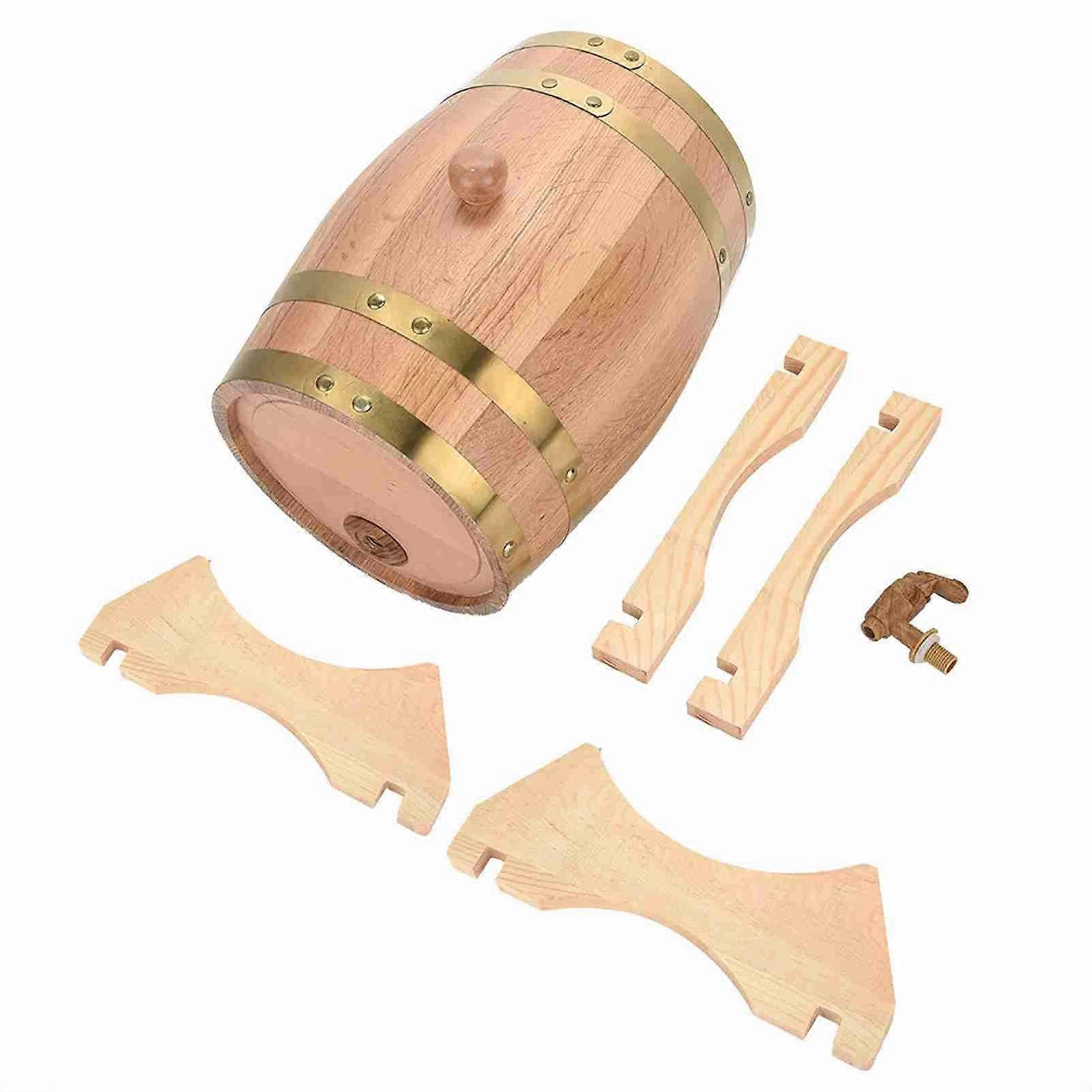 5L Vintage Oak Wood Wine Barrel for Whiskey Beer Rum Port Aging, Durable Timber Craftsmanship with Rustic Finish