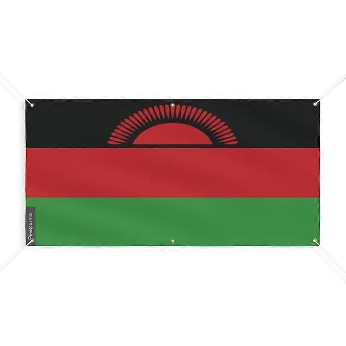 Malawi Flag Banner - PIXELFORMA - 200x400cm - Durable Polyester - 6 Reinforced Eyelets