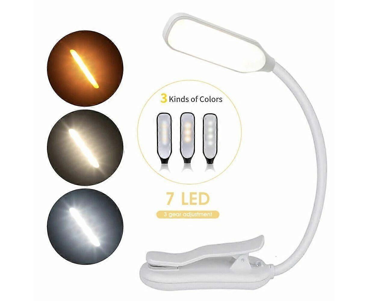 Rechargeable LED Book Light with 3 Brightness Settings, Flexible Neck, and Easy Clip for Reading and Studying