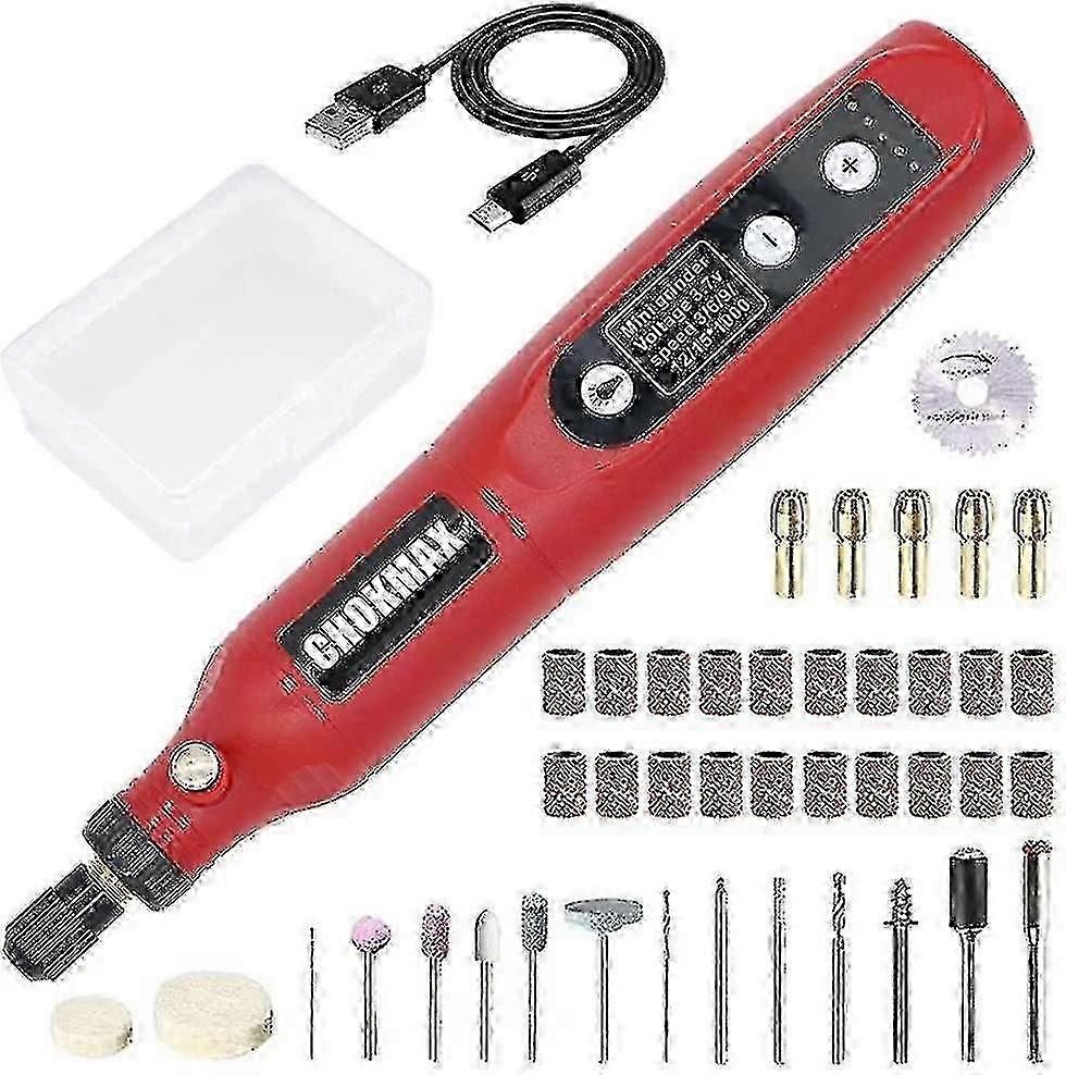 Cordless Oatool Rotary, 3.7v Mini Grinder With 5 Variable Speed, Led Front Work Light, 24pcs Electric Multi-tool Accessories For Polishing, Cleaning A