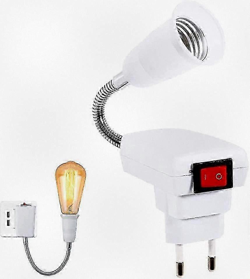 Flexible Neck Reading Light with E27 Socket and Switch (EU Plug) - Adjustable Socket Light for Versatile Use