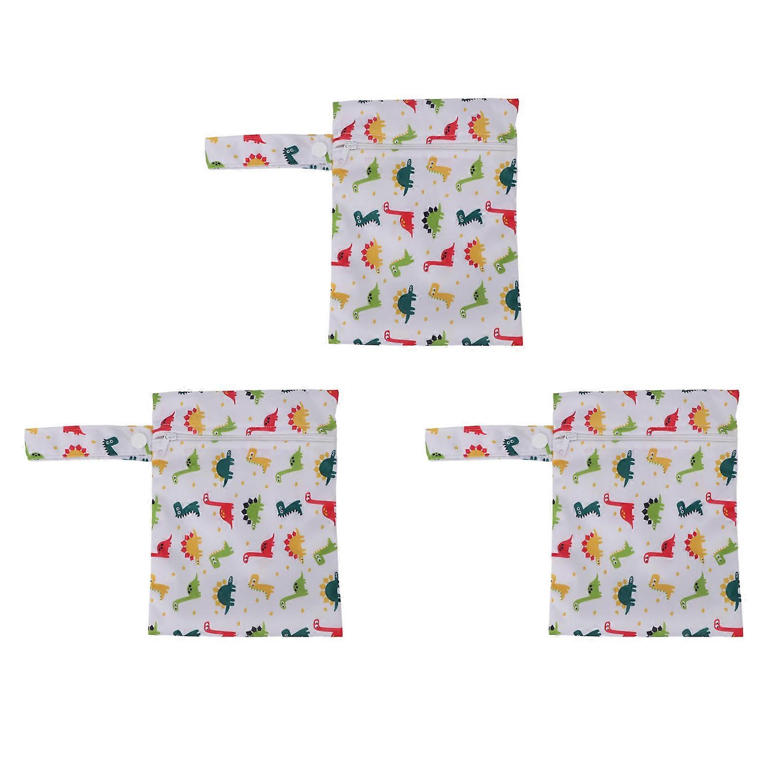 3pcs Wet Bag Water Resistant Reusable Portable Hanging Diaper Wet Bag for Home Travel T11