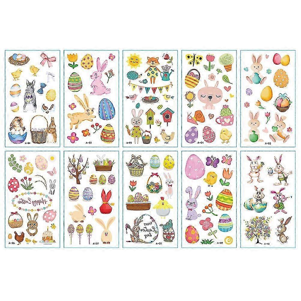 20 Sheet Easter Stickers Cartoon Rabbit Stickers Easter Egg Stickers