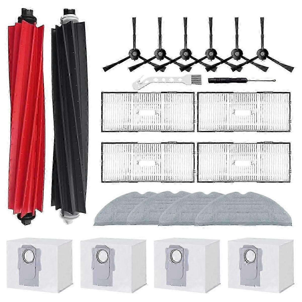 Replacement Parts for Robot Vacuum Cleaners Compatible with S8+/S8 Pro Ultra Including Main Side Brush Hepa Filter and Mop Cloth